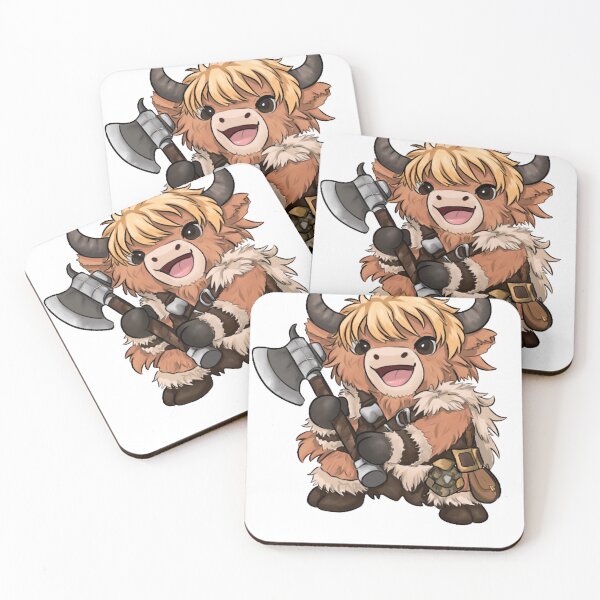 Item preview, Cute Chibi Barbarian Highland Cow designed and sold by kjmastersart.