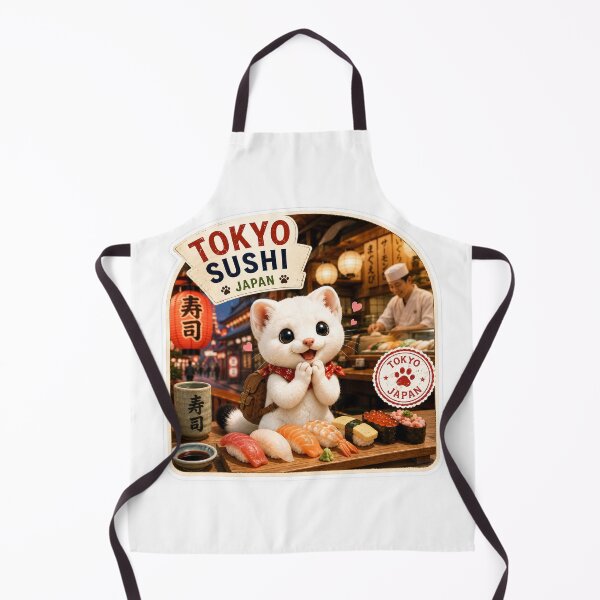 Item preview, Mofu’s Tokyo Sushi Adventure – Cute Japan Food Travel Sticker designed and sold by aoisora-kiki55.