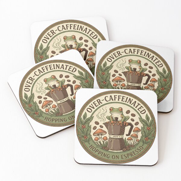 Item preview, Over Caffeinated Frog Hopping On Espresso Vintage Coffee Tee designed and sold by SivaStudios.