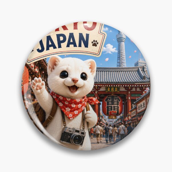 Item preview, Mofu’s Asakusa Adventure – Cute Tokyo Japan Travel Sticker designed and sold by aoisora-kiki55.