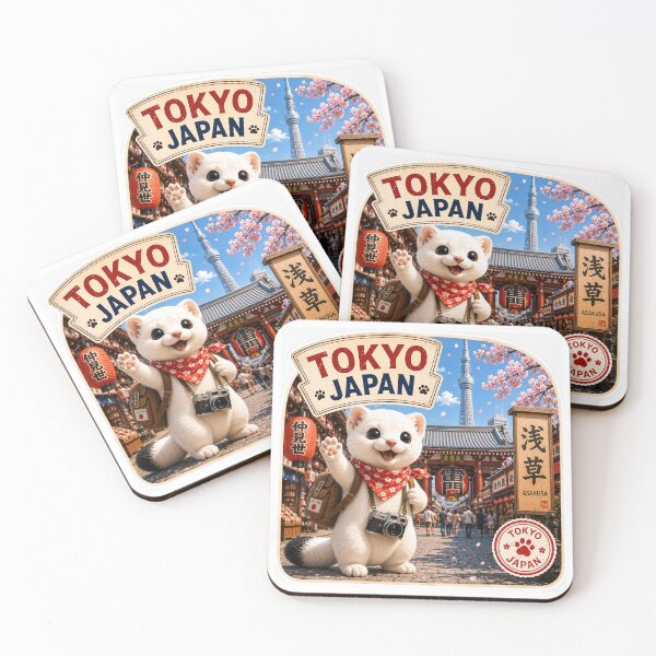 Item preview, Mofu’s Asakusa Adventure – Cute Tokyo Japan Travel Sticker designed and sold by aoisora-kiki55.