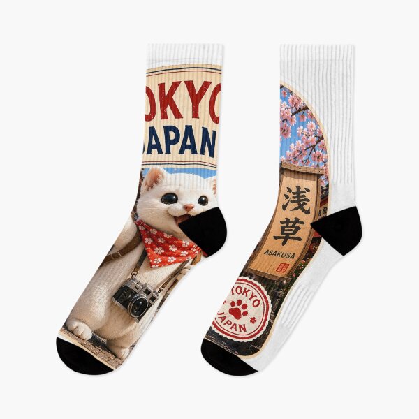 Item preview, Mofu’s Asakusa Adventure – Cute Tokyo Japan Travel Sticker designed and sold by aoisora-kiki55.