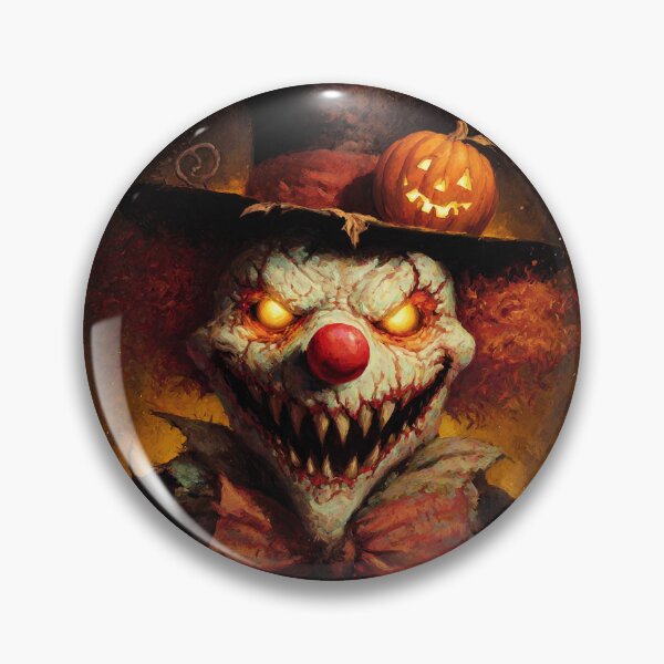 Item preview, Evil Halloween Clown with Pumpkin – Creepy Horror Art designed and sold by SweetLilith.