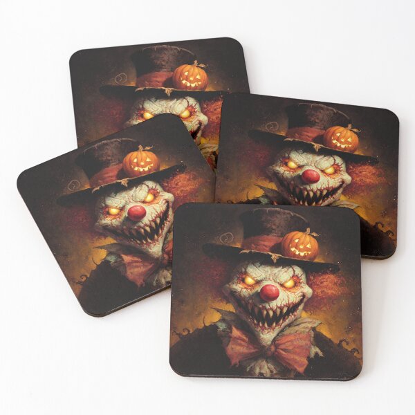 Item preview, Evil Halloween Clown with Pumpkin – Creepy Horror Art designed and sold by SweetLilith.