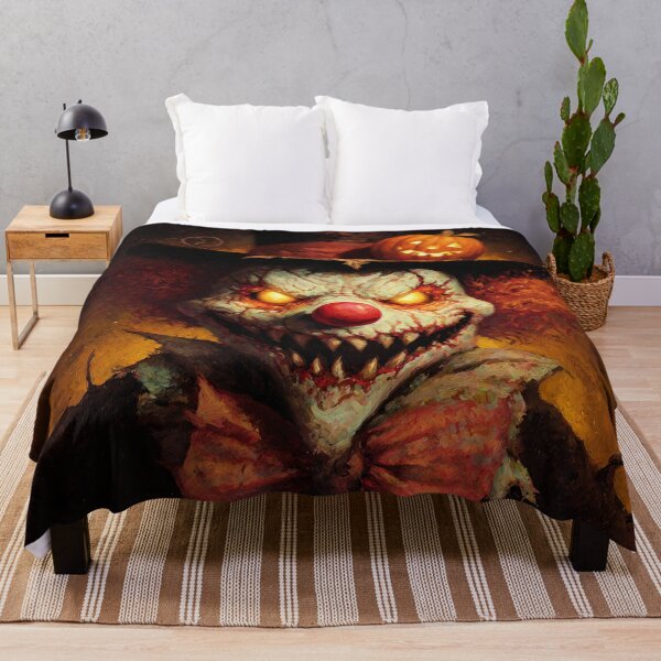 Item preview, Evil Halloween Clown with Pumpkin – Creepy Horror Art designed and sold by SweetLilith.
