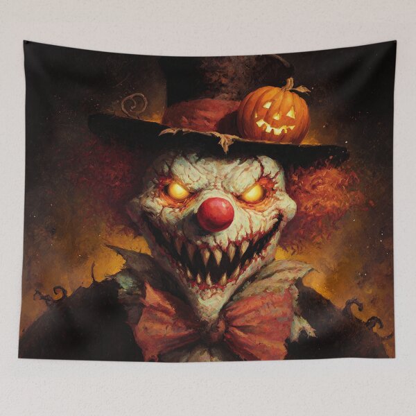 Item preview, Evil Halloween Clown with Pumpkin – Creepy Horror Art designed and sold by SweetLilith.