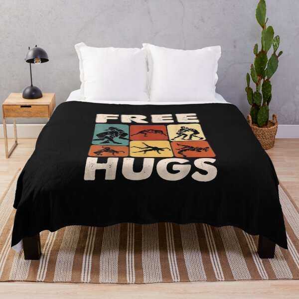 Item preview, Retro Free Hugs Wrestling Graphic Gift for Men Women Kids designed and sold by LillyDalgarno.