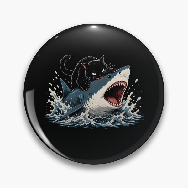Item preview, Black Cat Hunting Shark  designed and sold by a-turner-paint.