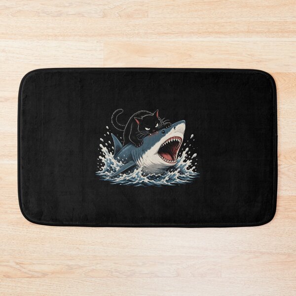 Item preview, Black Cat Hunting Shark  designed and sold by a-turner-paint.
