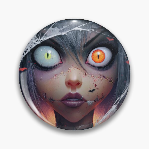 Item preview, Creepy Halloween Girl with Cat Eyes designed and sold by SweetLilith.