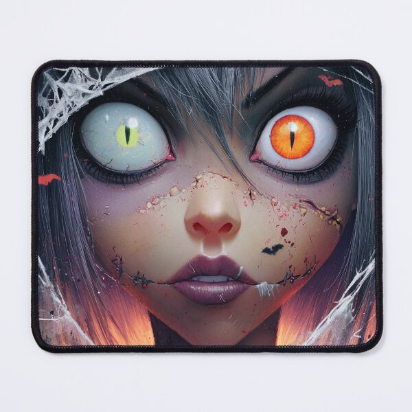 Item preview, Creepy Halloween Girl with Cat Eyes designed and sold by SweetLilith.