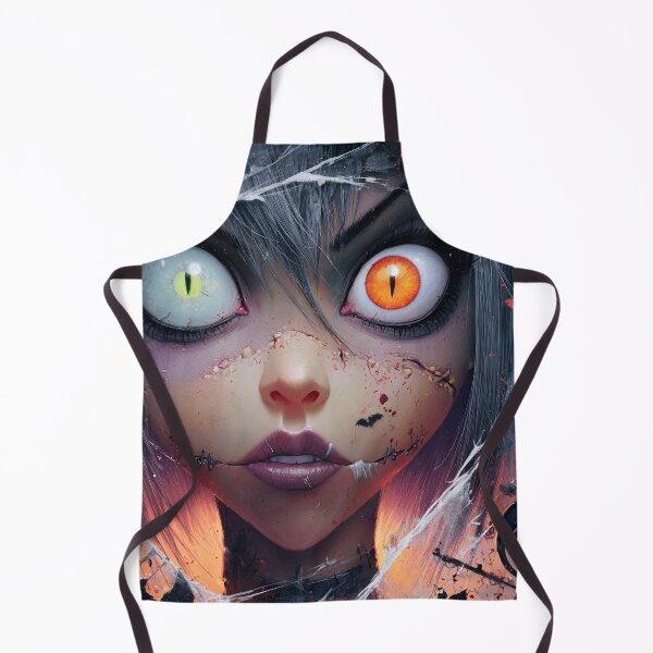 Item preview, Creepy Halloween Girl with Cat Eyes designed and sold by SweetLilith.