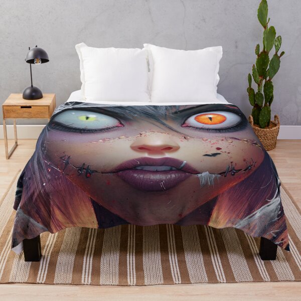 Item preview, Creepy Halloween Girl with Cat Eyes designed and sold by SweetLilith.