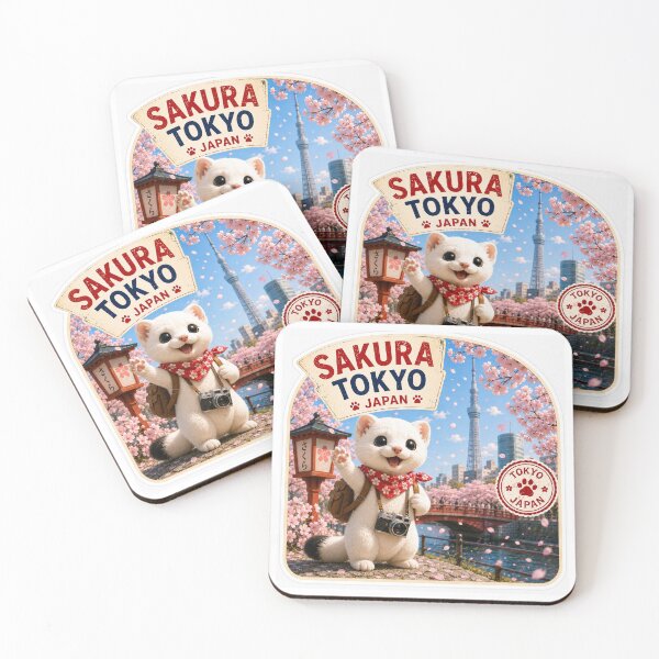 Item preview, Mofu’s Sakura Tokyo Adventure – Cute Cherry Blossom Japan Sticker designed and sold by aoisora-kiki55.