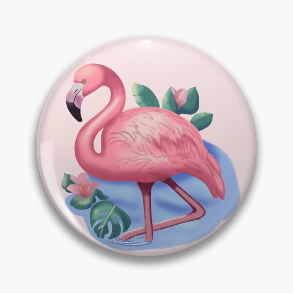 Item preview, Pink flamingo on lake sticker designed and sold by tornasolhaze.