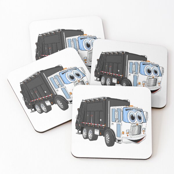 Item preview, Black and White Garbage Truck Cartoon designed and sold by Scott Hayes.