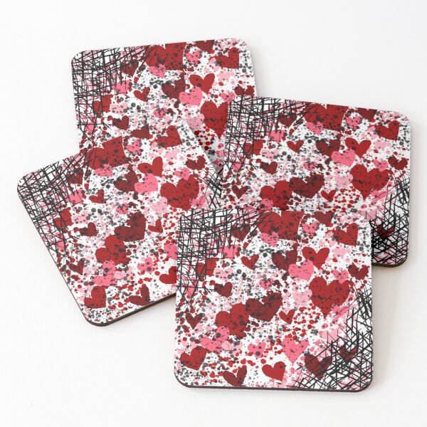 Item preview, Love in the Static - Grunge Red & Pink Heart Pattern designed and sold by TheArtOfTreble.