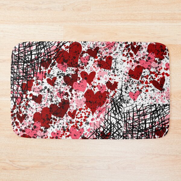 Item preview, Love in the Static - Grunge Red & Pink Heart Pattern designed and sold by TheArtOfTreble.