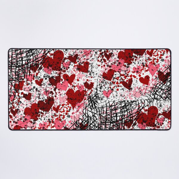 Item preview, Love in the Static - Grunge Red & Pink Heart Pattern designed and sold by TheArtOfTreble.