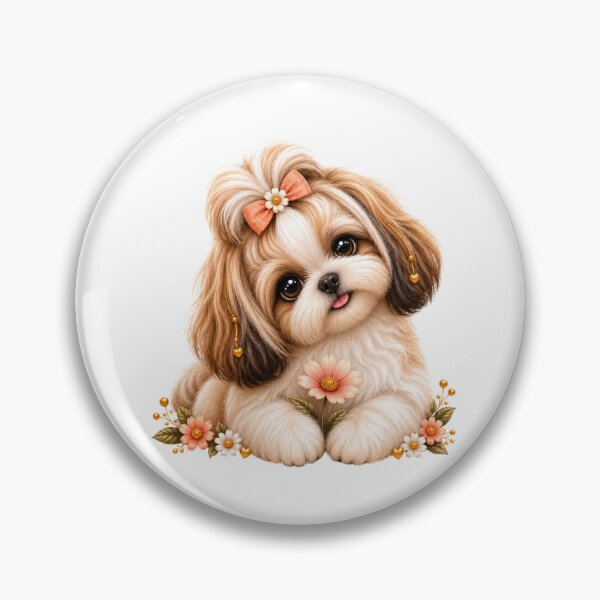 Item preview, Cute Shih Tzu – Fluffy Floral Dog Lover Design designed and sold by HO•Designs.