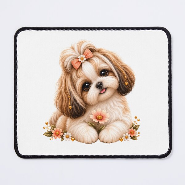 Item preview, Cute Shih Tzu – Fluffy Floral Dog Lover Design designed and sold by HO•Designs.