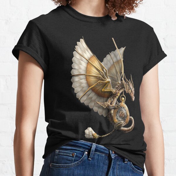 Steampunk Dragon sur montre vintage vintage T-shirt classique