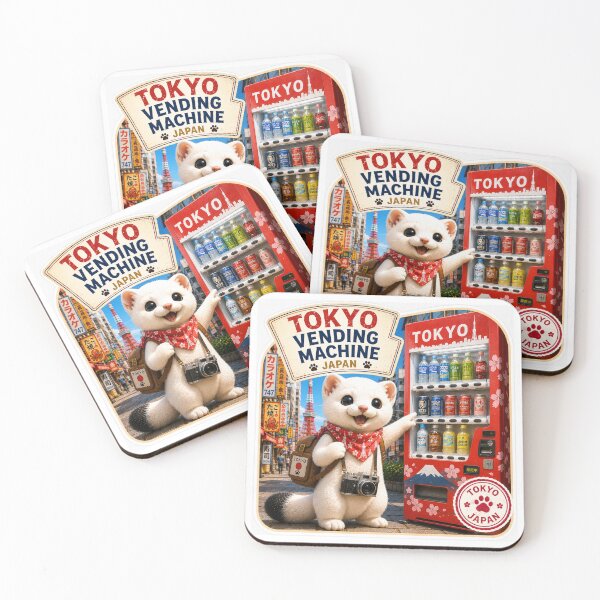 Item preview, Mofu’s Tokyo Vending Machine Adventure – Cute Japan Travel Sticker designed and sold by aoisora-kiki55.