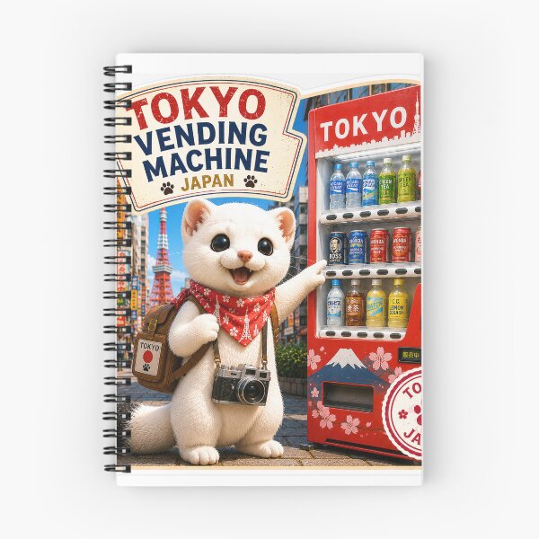 Item preview, Mofu’s Tokyo Vending Machine Adventure – Cute Japan Travel Sticker designed and sold by aoisora-kiki55.