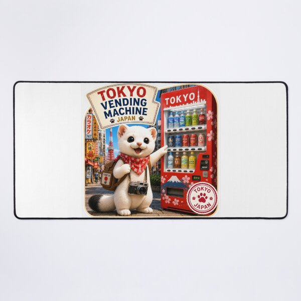 Item preview, Mofu’s Tokyo Vending Machine Adventure – Cute Japan Travel Sticker designed and sold by aoisora-kiki55.