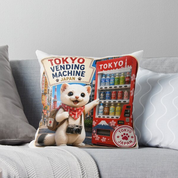 Item preview, Mofu’s Tokyo Vending Machine Adventure – Cute Japan Travel Sticker designed and sold by aoisora-kiki55.