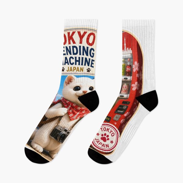 Item preview, Mofu’s Tokyo Vending Machine Adventure – Cute Japan Travel Sticker designed and sold by aoisora-kiki55.