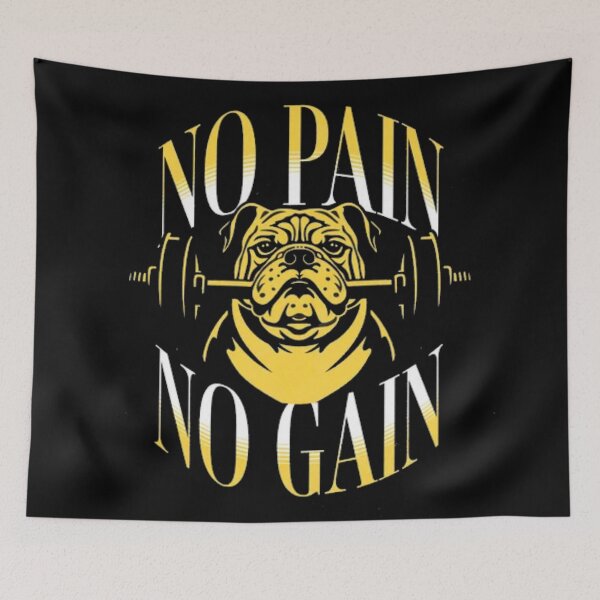 Item preview, No Pain No Gain Gym Bulldog - Heavy Weightlifting Fitness Dog designed and sold by GenZFashion000.