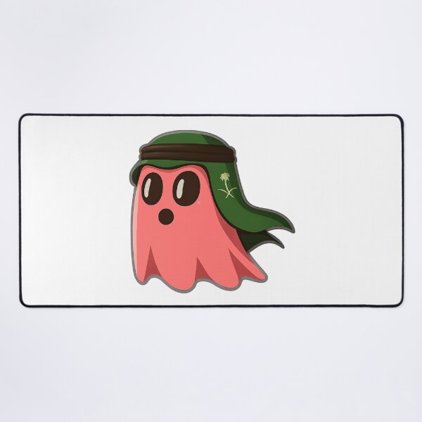 Item preview, Cute Pink Ghost Wearing Green Saudi Shemagh designed and sold by blacK1982White.