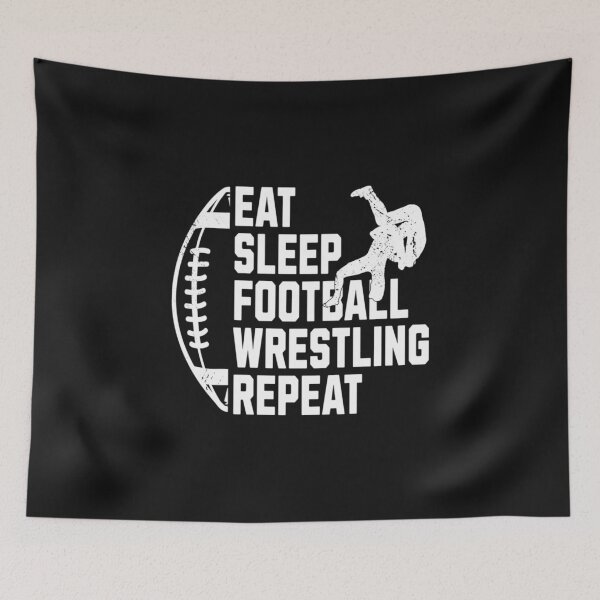Item preview, Eat sleep football and wrestling designed and sold by LillyDalgarno.