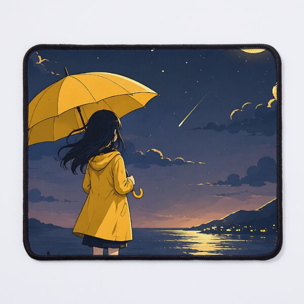 Item preview, Girl with Umbrella Looking at Shooting Stars designed and sold by Jaideep Walia.