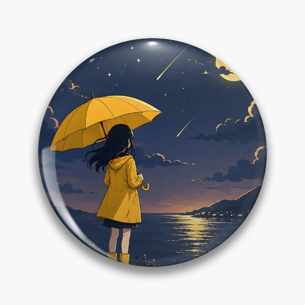 Item preview, Girl with Umbrella Looking at Shooting Stars  designed and sold by Jaideep Walia.