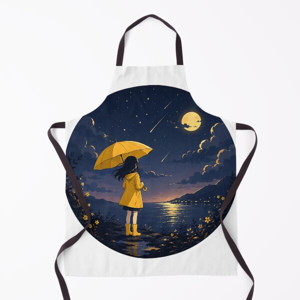 Item preview, Girl with Umbrella Looking at Shooting Stars designed and sold by Jaideep Walia.