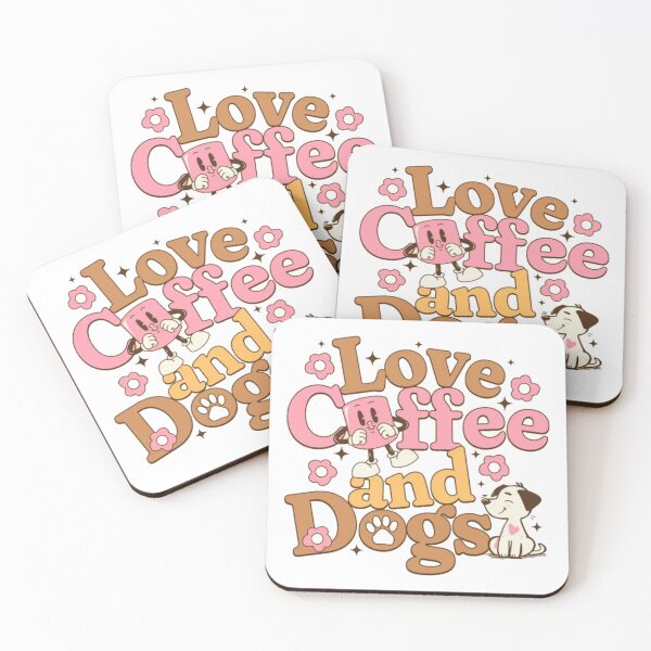 Item preview, Love Coffee And Dogs - Retro Vintage Mascot Dog Lover designed and sold by GenZFashion000.
