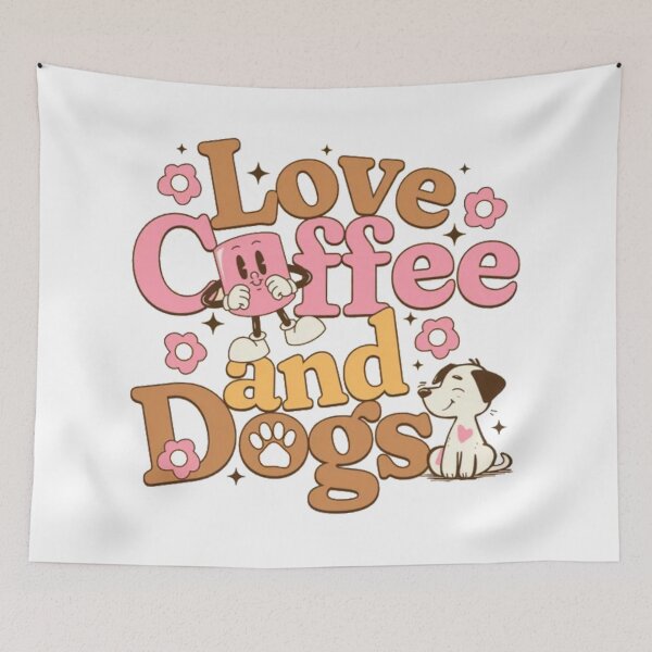 Item preview, Love Coffee And Dogs - Retro Vintage Mascot Dog Lover designed and sold by GenZFashion000.