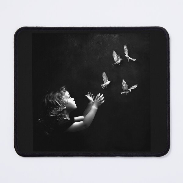 Item preview, Child Reaching for Birds – Black and White Freedom and Hope Art designed and sold by inkoutninja.