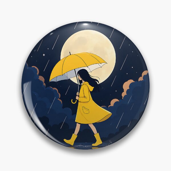 Item preview, Girl Walking in Rain Under Full Moon designed and sold by Jaideep Walia.