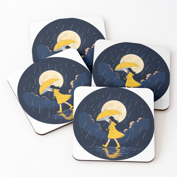 Item preview, Girl Walking in Rain Under Full Moon designed and sold by Jaideep Walia.