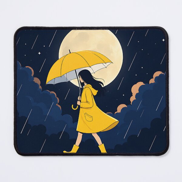 Item preview, Girl Walking in Rain Under Full Moon designed and sold by Jaideep Walia.
