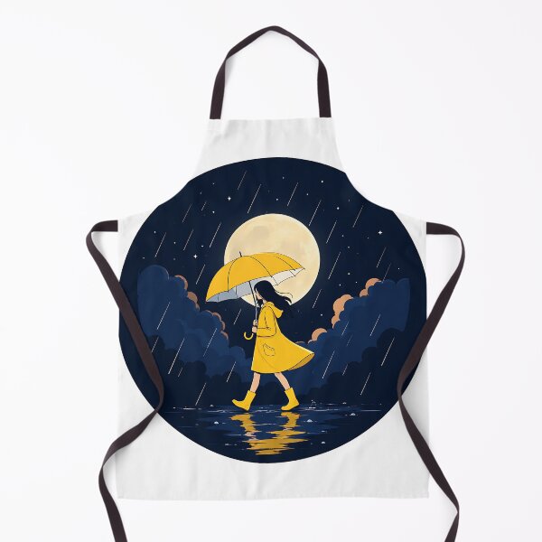 Item preview, Girl Walking in Rain Under Full Moon designed and sold by Jaideep Walia.