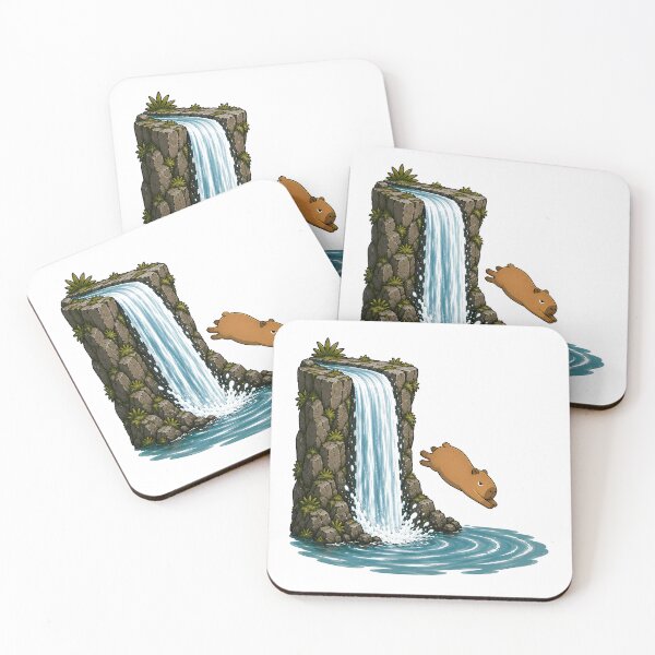 Item preview, Deadpan Capybara Diving – Funny Waterfall Adventure designed and sold by LazyPaw Design.