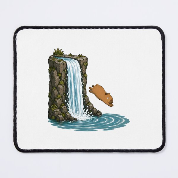 Item preview, Deadpan Capybara Diving – Funny Waterfall Adventure designed and sold by LazyPaw Design.