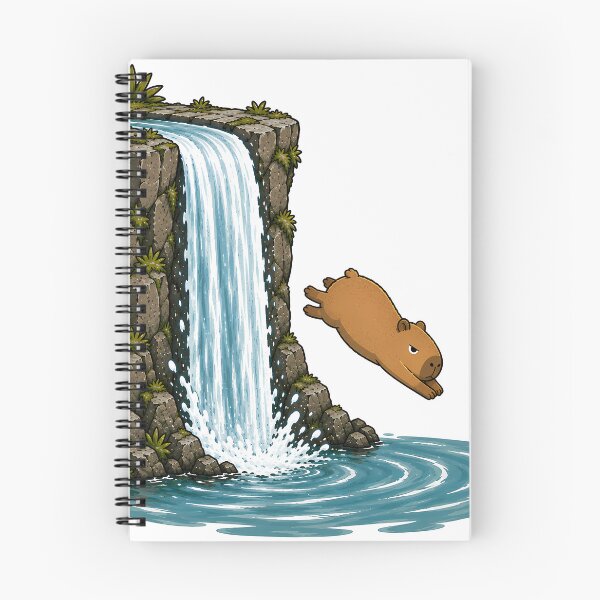 Item preview, Deadpan Capybara Diving – Funny Waterfall Adventure designed and sold by LazyPaw Design.
