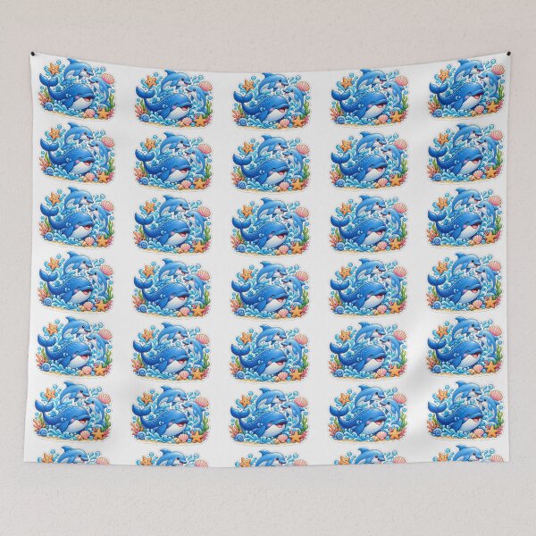 Item preview, Cute Whales & Dolphins Ocean designed and sold by MR4me.