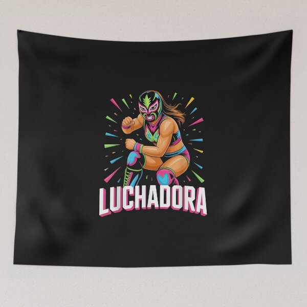 Artikelvorschau, Luchadora Lucha Libre maskiert mexikanisches Wrestling entworfen und verkauft von LillyDalgarno.