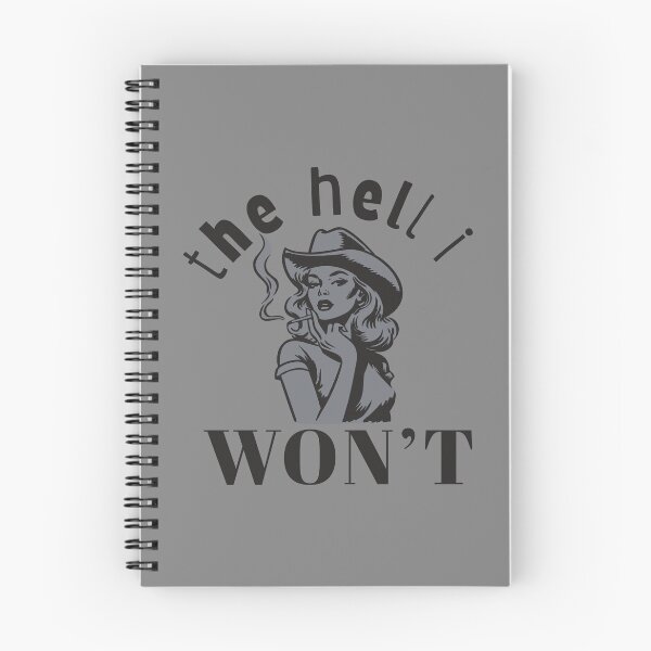 Item preview, "The Hell I Won't" Stubborn Sassy Cowgirl Smoking a Cigarette in Black / Grey designed and sold by ✨nightvrld.